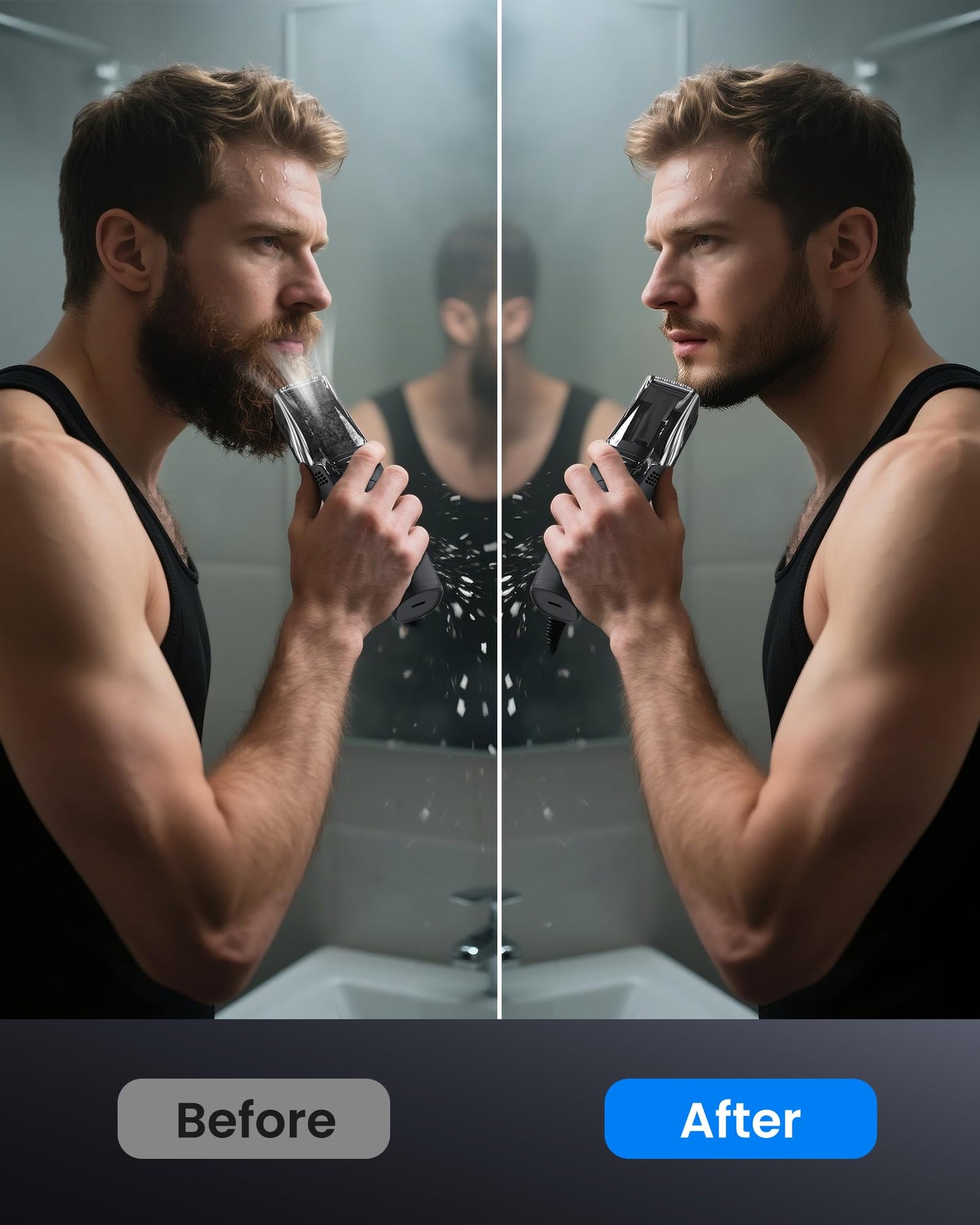 FERRISA Vacuum Beard & Mustache Trimmer