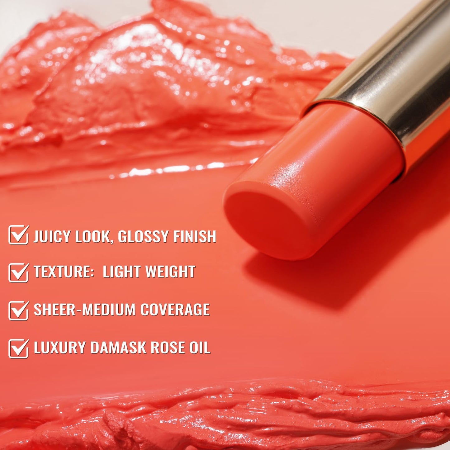 Oulac Moisturizing Lipstick, Orange Red G12, 0.07 oz