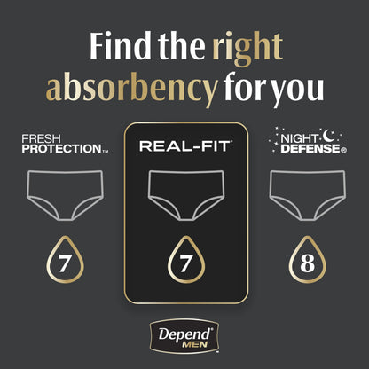 Depend Real Fit Adult Diapers, Black, 26 Count