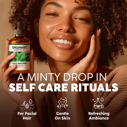Spearmint Essential Oils - 4 Fl Oz - for Hair, Skin, Diffuser, Aromatherapy & DIY Soap Making Scent *Exp Oct 2029*