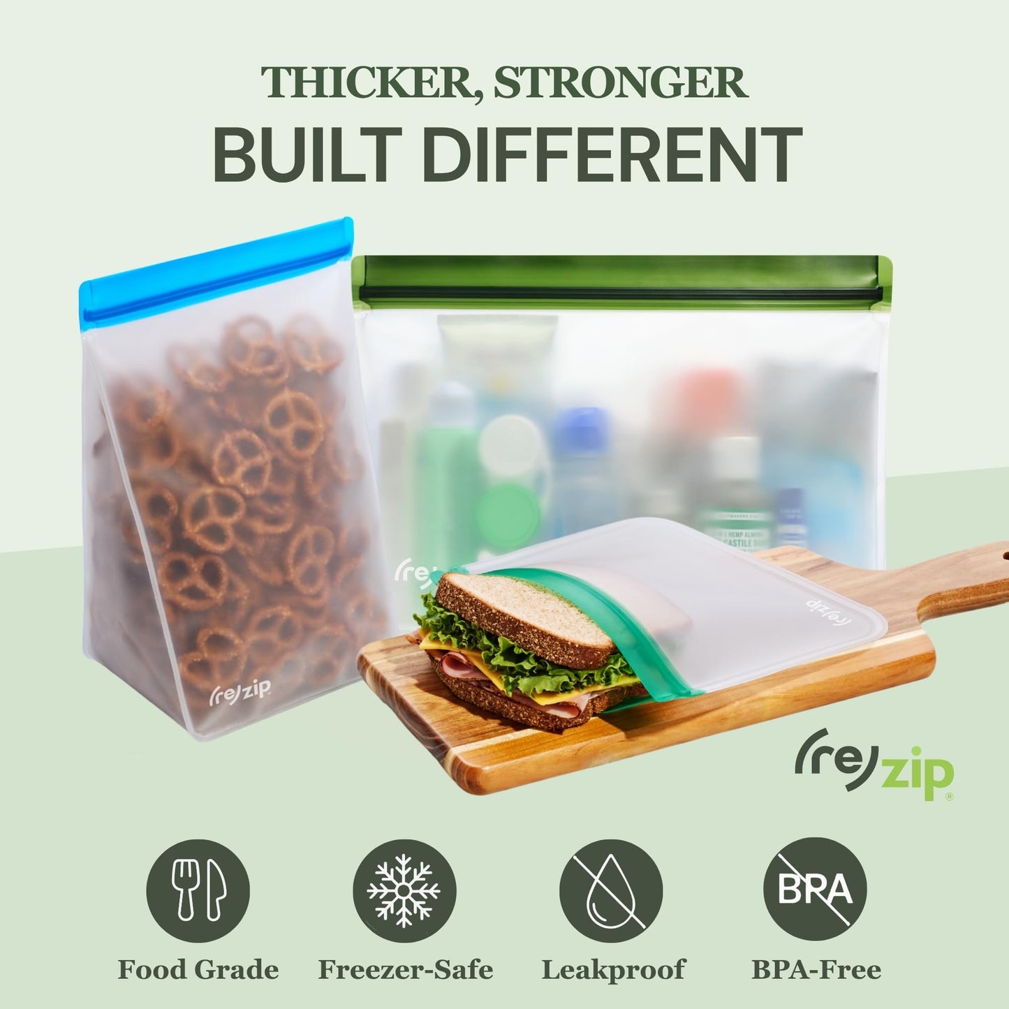 5-pack Stand-Up Reusable Bags
