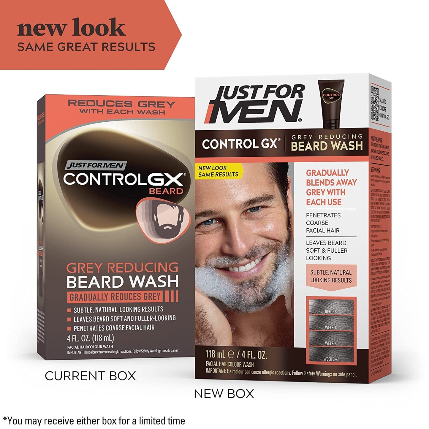 Just for Men, Controlgx Grey Reducing Beard Wash, 4 Oz
