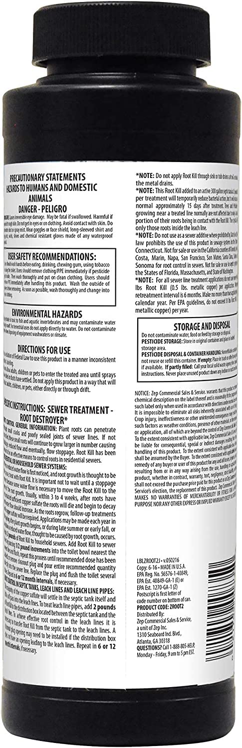 Zep Root Kill Drain & Septic Treatment 32 Oz