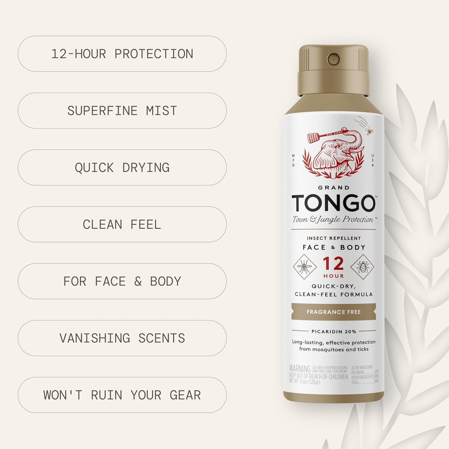 DEET-Free Insect Repellent, The 12 Hour Protection, DEET Alternative, Fragrance Free