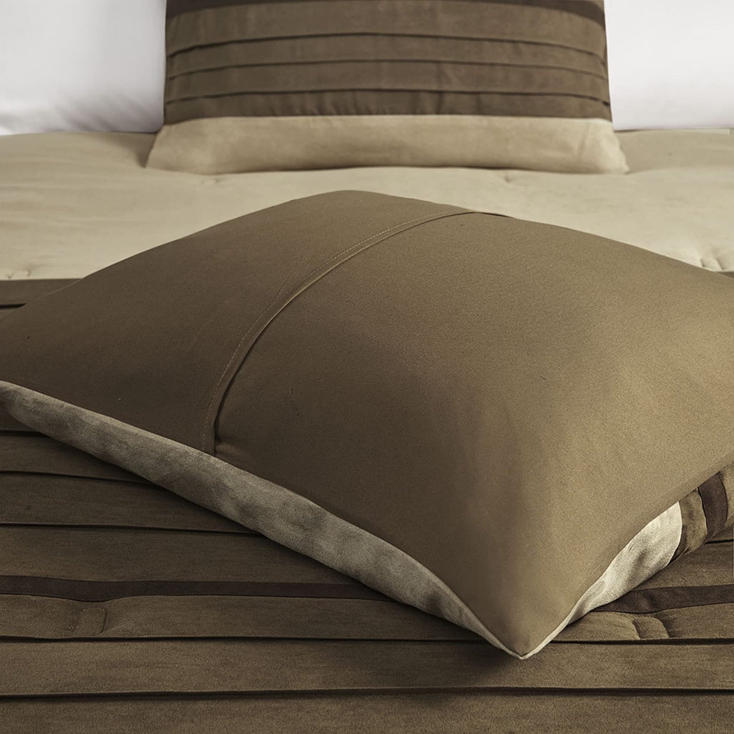 Madison Park Faux Suede Comforter Set, Queen, 7pc