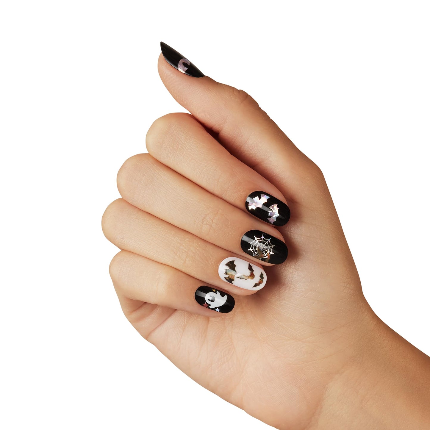 Dashing Diva Magic Pick Nail Stickers - Black Light | Easy Nail Art Stickets | Comes with 50+ Stickers and 2 Precision Placement Tools
