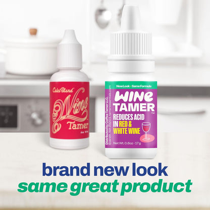 Wine Tamer Liquid Drops - Reduces Acid in Red & White Wine - Odorless & Tasteless, Safe Ingredients - Keto Friendy - Sugar, Calorie, & Gluten Free - 100+ Servings 6oz Dropper Bottle