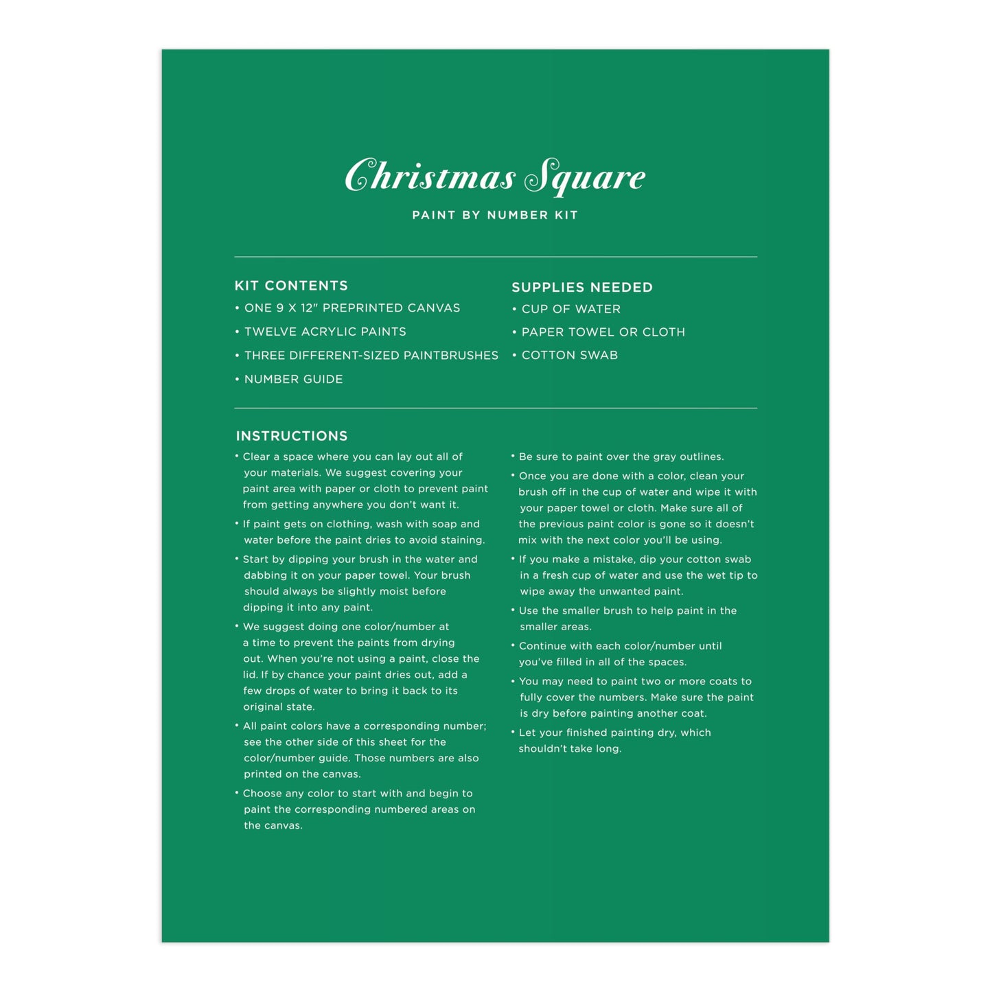 Galison Joy Laforme Christmas Square – Paint By Numbers Kit