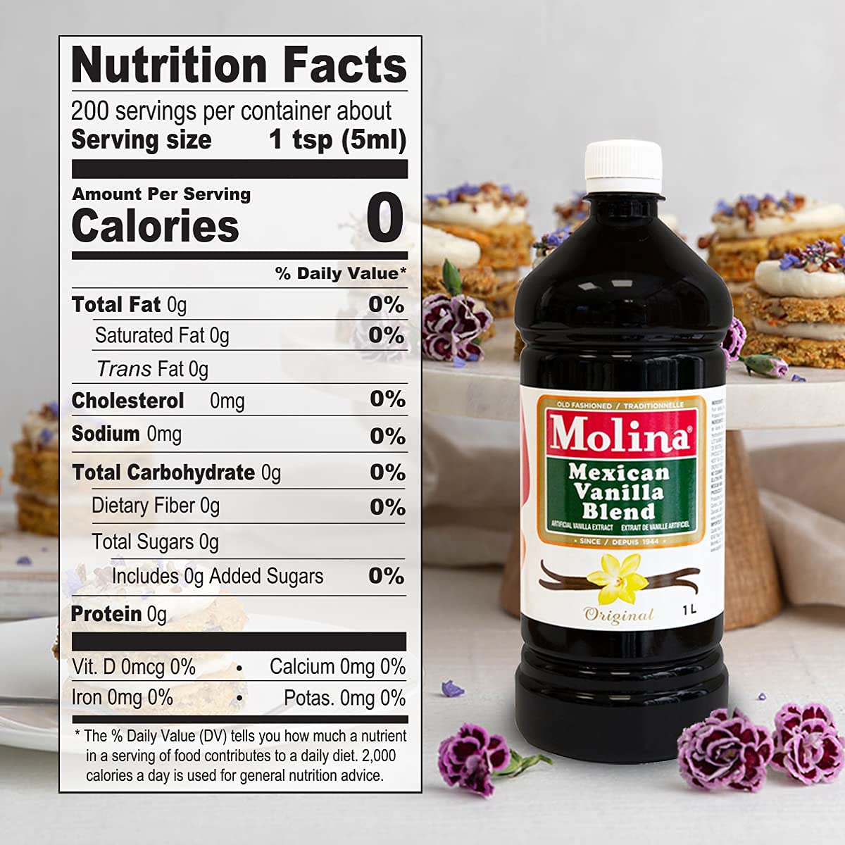 Molina Vanilla Blend 33.8oz (1l) (Exp. 03/09/2029)