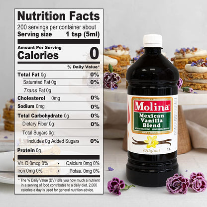Molina Vanilla Blend 33.8oz (1l) (Exp. 03/09/2029)