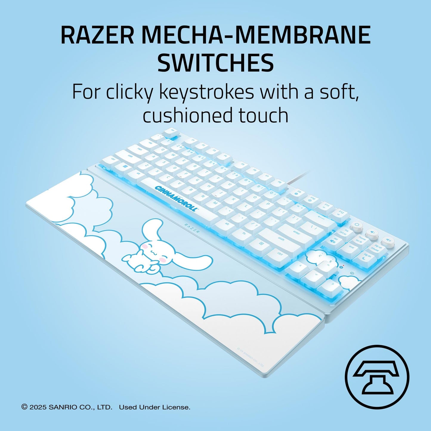 Razer Ornata V3 TKL Gaming Keyboard, Low-Profile Keys, Cinnamoroll Edition