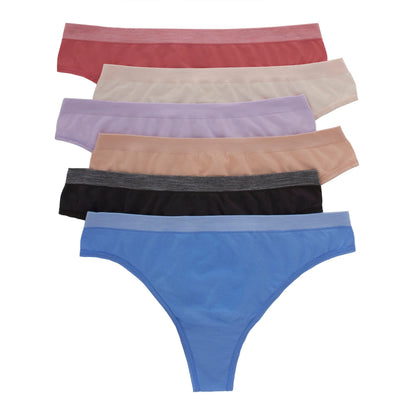 Hanes Women's 6pk Tagless Thongs 5/S