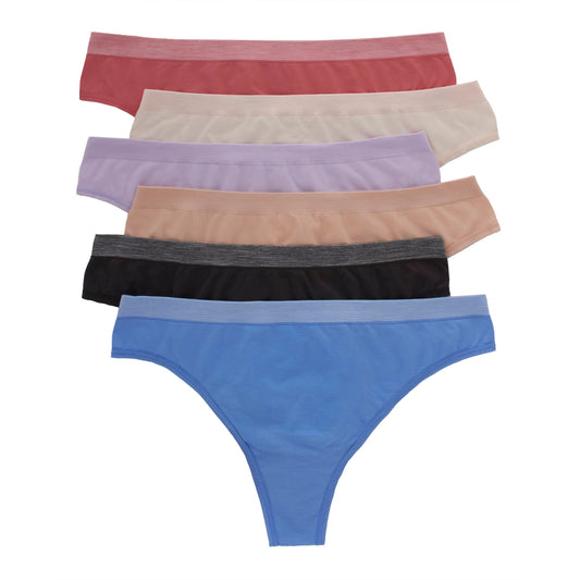 Hanes Women's 6pk Tagless Thongs 5/S