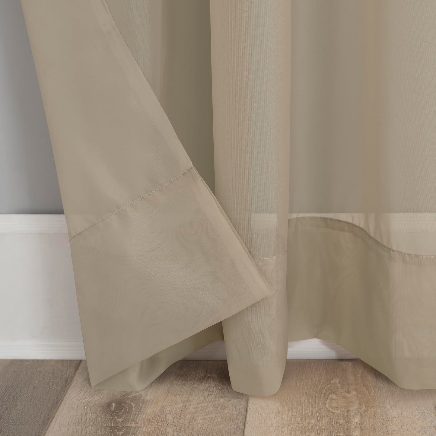 Rod Pocket Curtain Panel Beige, 59" x 95"