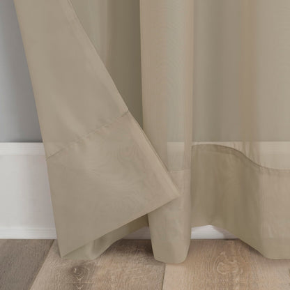 Rod Pocket Curtain Panel Beige, 59" x 95"