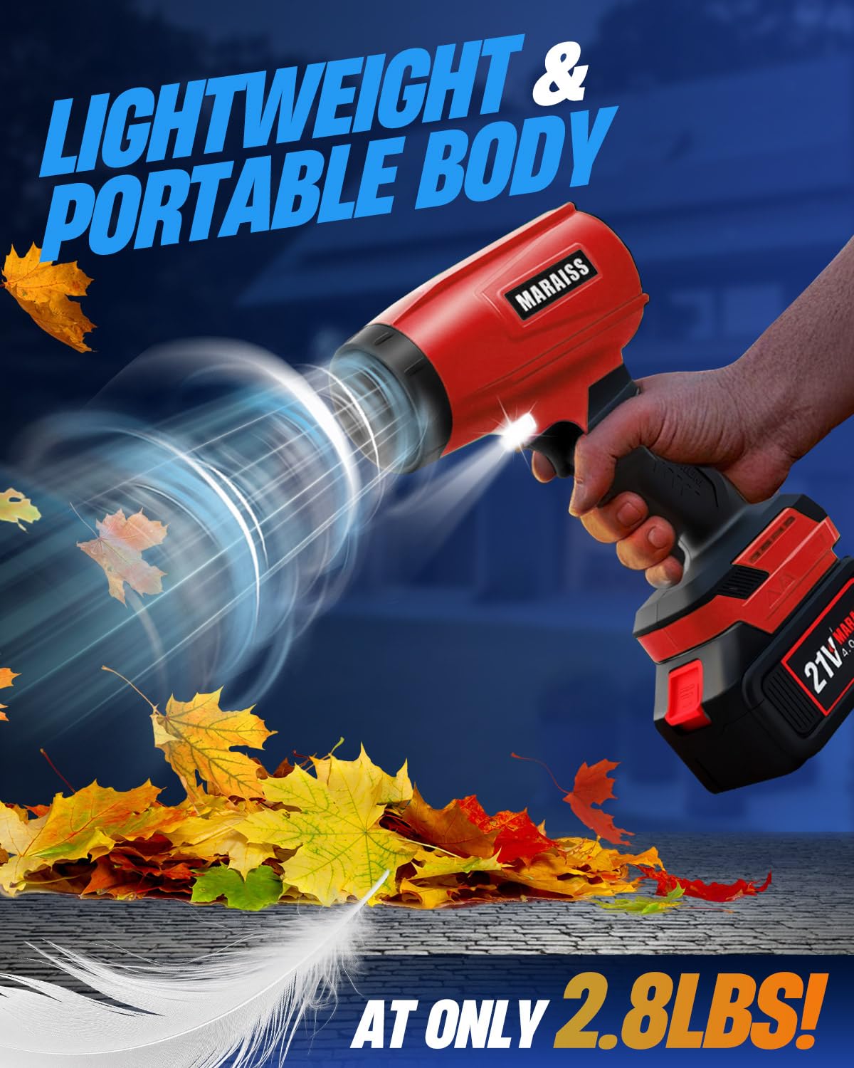 Cordless Leaf Blower, 2 x 4.0Ah Batteries