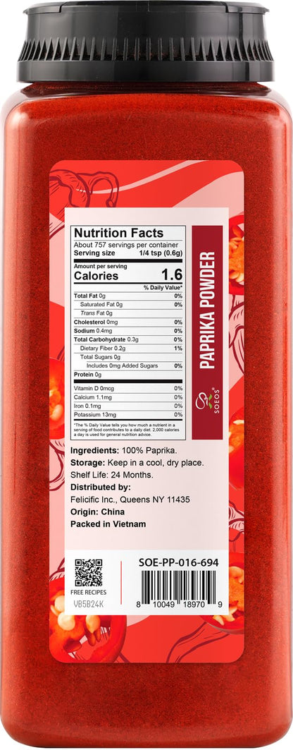 Paprika Powder 16oz Sweet (Best Before Mar. 6 2027)