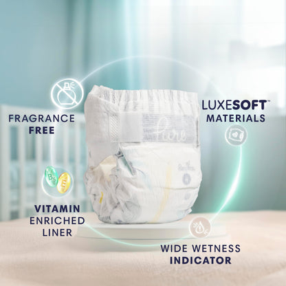Pampers Pure Baby Diapers Sz 2 12-18 Lbs 74pk