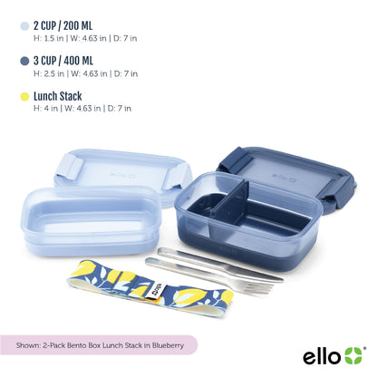 Ello Lunch Stack Bento Box, 2 Pack