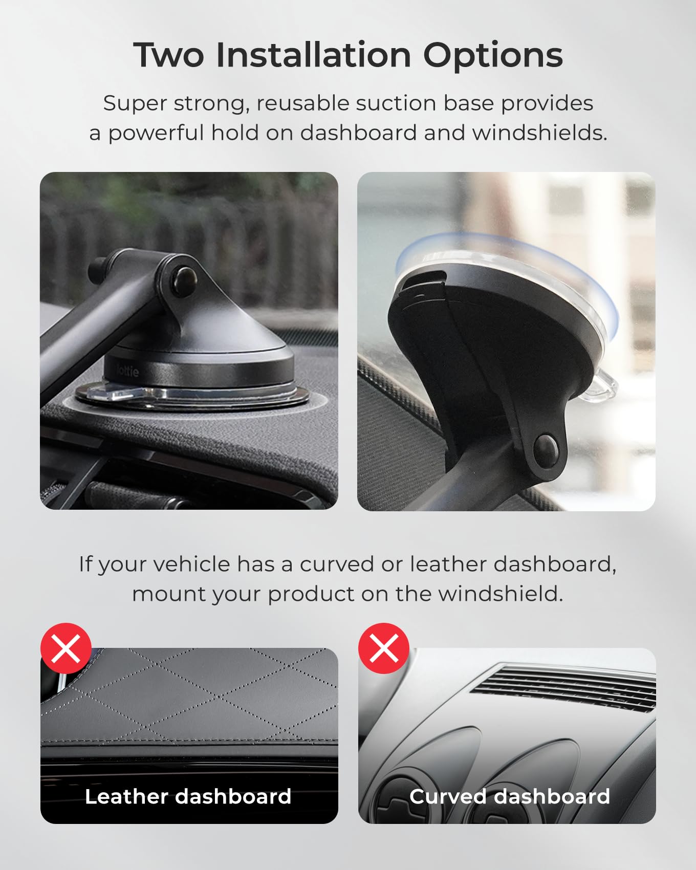 Ottie ITap 3 MagSafe Compatible Magnetic Car Dash & Windshield Mount