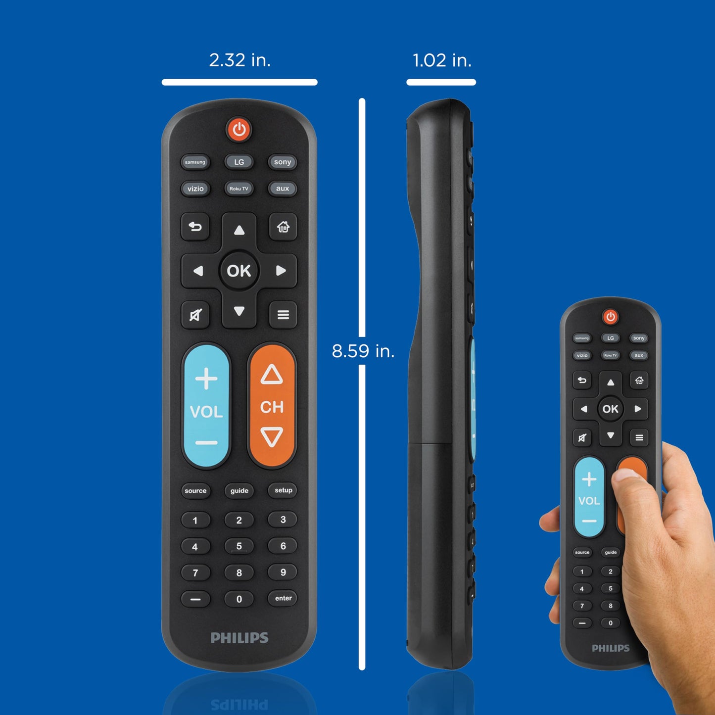 Philips BigEZ OneTouch Big Button Universal TV Remote, Easy to Use