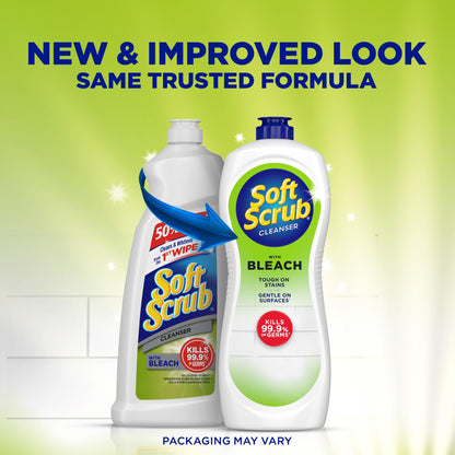 Soft Scrub Cleanser with Bleach, 36 Oz, Multi Surface Cleaner