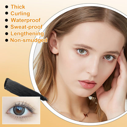 2Pcs Filterseed Mascara Fine Brush Black Mascara, Waterproof For Tiny and Lower Eyelashes