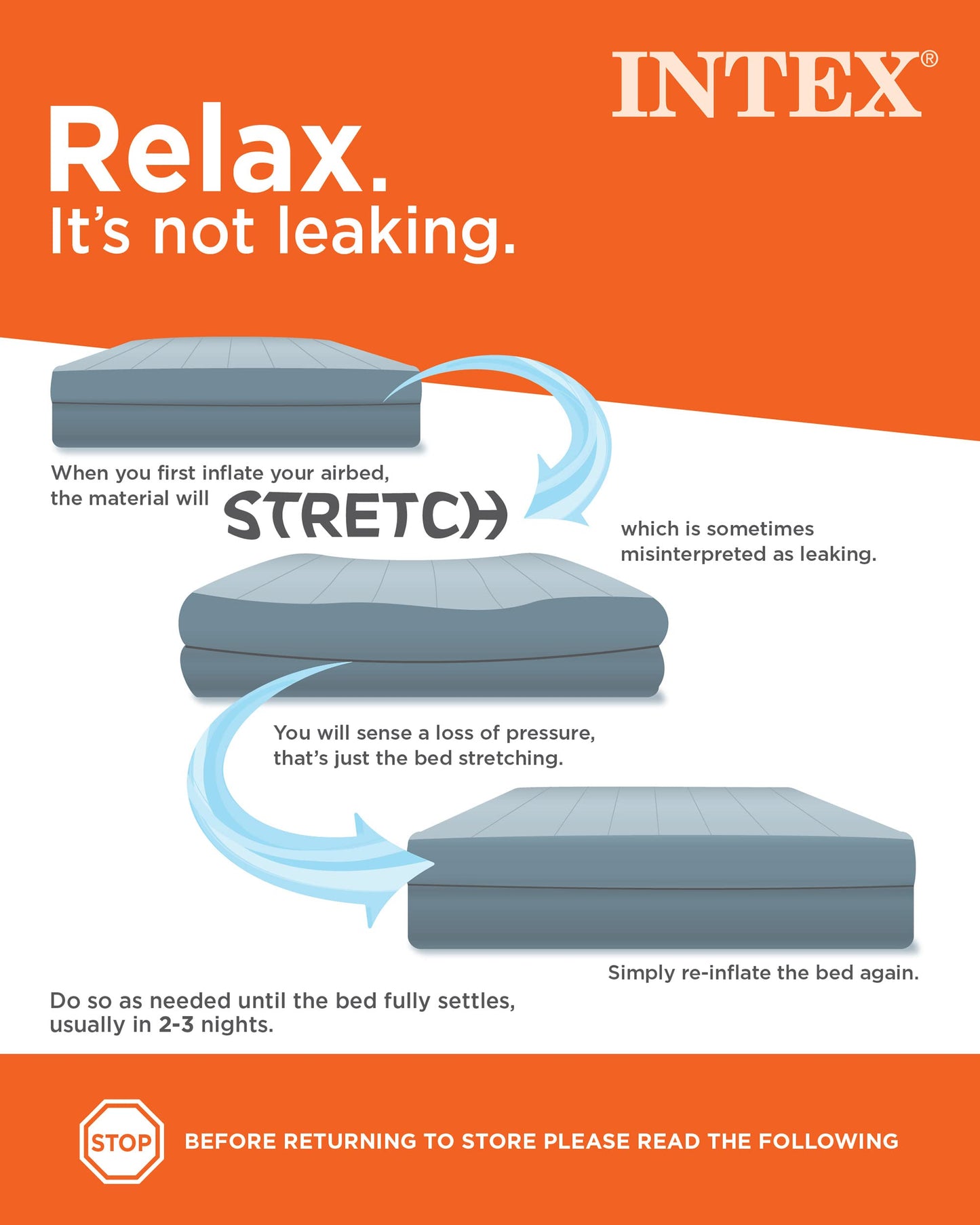 Intex 64758E Dura-Beam Standard Downy Air Mattress - Pump Sold Separately