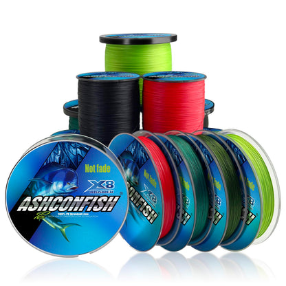 Ashconfish 8-Strand Braided Fishing Line, Black, 328 Yards, 8 lb