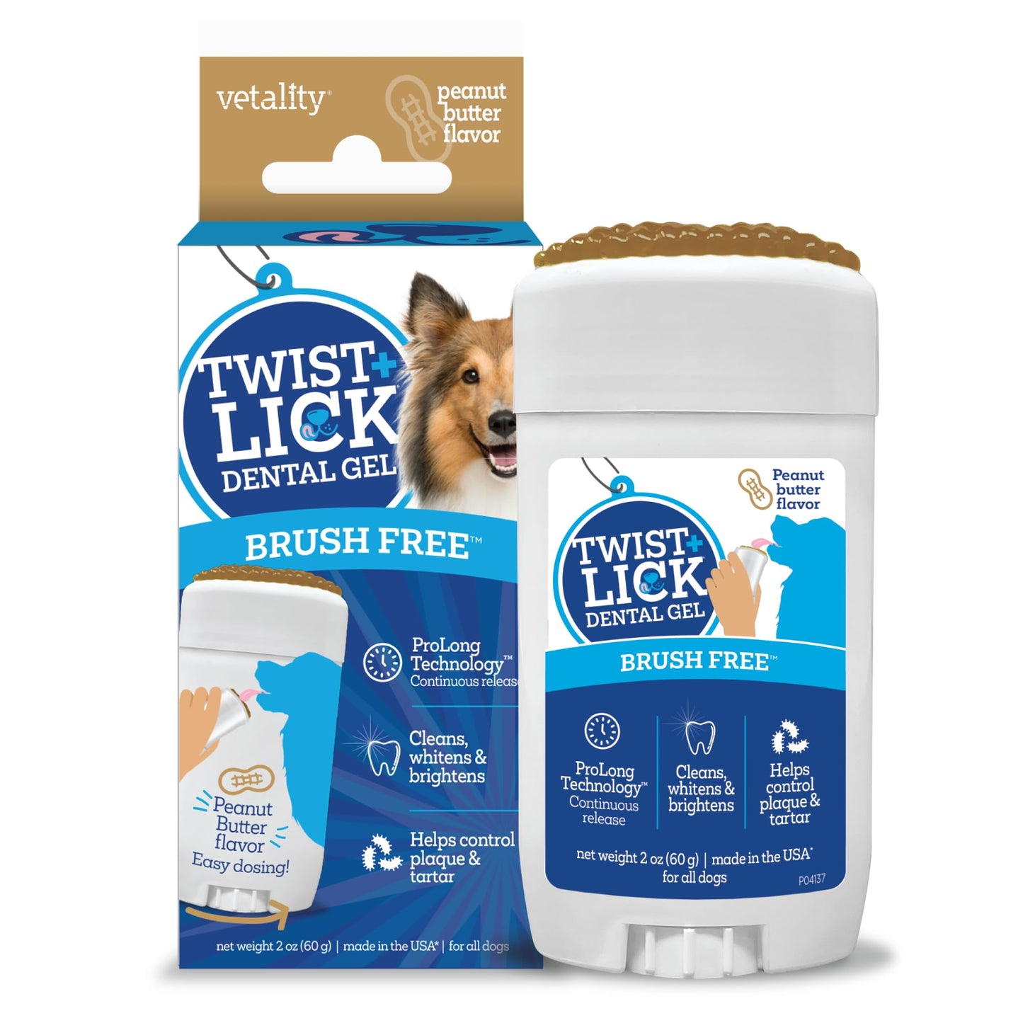 Twist and Lick Dog Dental Gel Peanut Butter 2oz (Best By Oct. 2027)