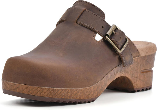 Women's 11 - White Mountain Behold Slip-on Clogs Distressed Leather