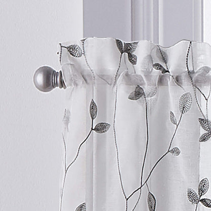 Botanical Embroidered Kitchen Curtain 28" x 36"