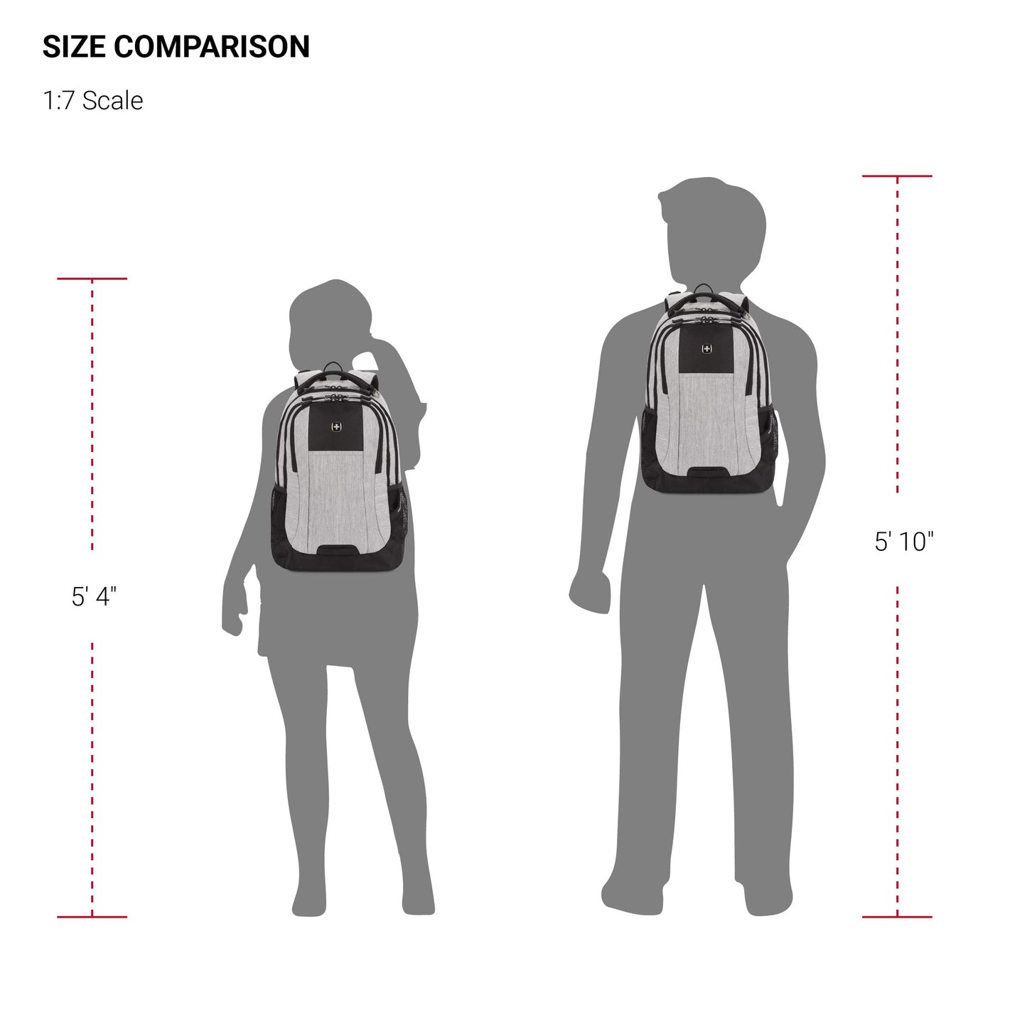 SwissGear Cecil 5505 Laptop Backpack, Heather Grey, 18-Inch