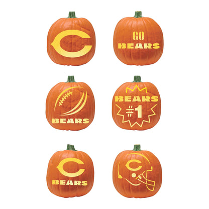 NFL Chicago Bears Halloween Pumpkin Carving Kit, 6 Stencils, Orange