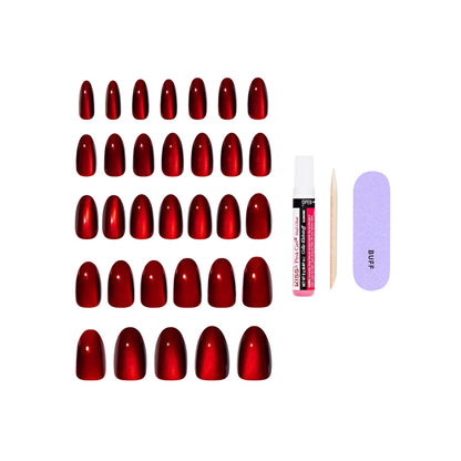 Kiss Core Magnetic Press on Nails Almond ‘Apple Blossom’