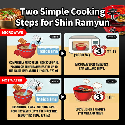 Nong Shim Shin Noodle Soup Bowl, Spicy, 3.03 Ounce (Pack of 12) (BB APR 5 2027)