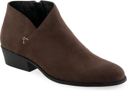 Women's 8.5 Wide Aerosoles CAYU Ankle Boot, Java Faux Suede,