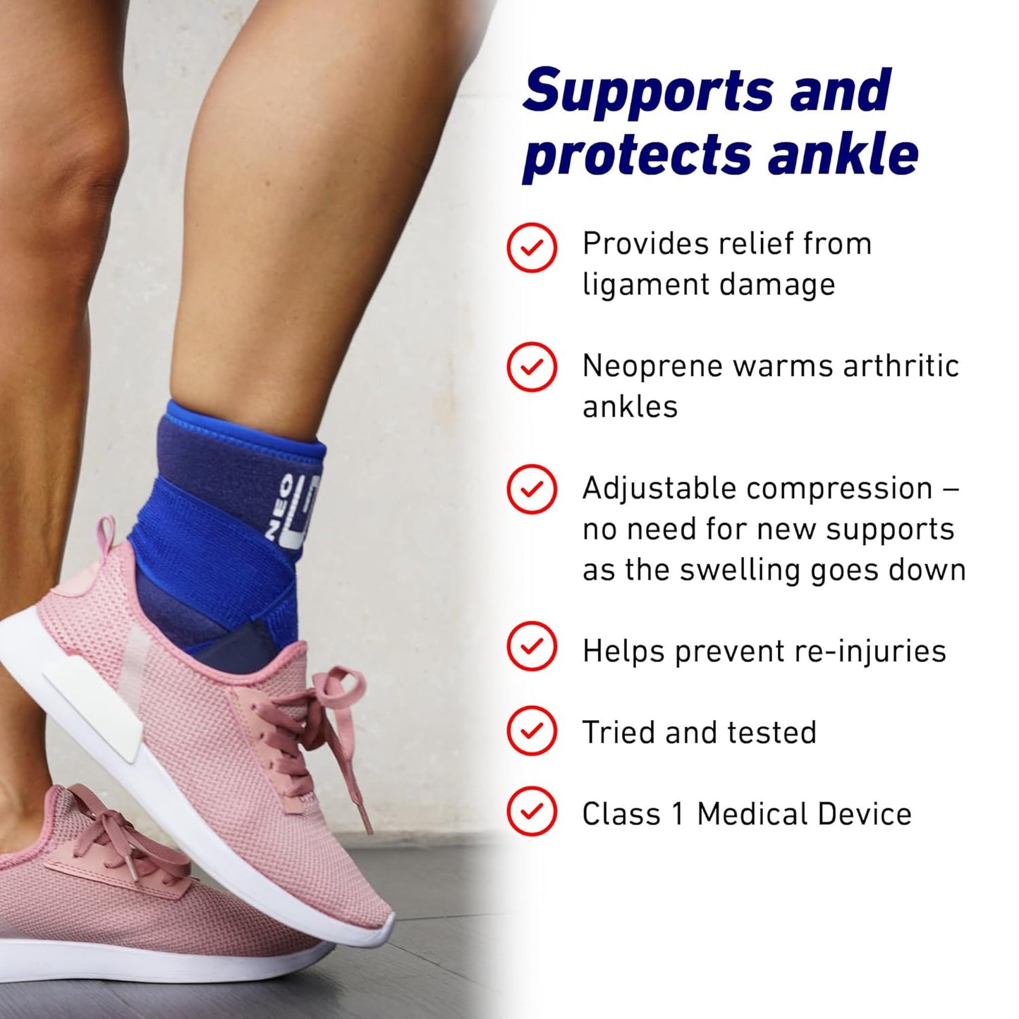 Neo G Ankle Support with Figure 8 Strap, One Size **Damaged Packaging**