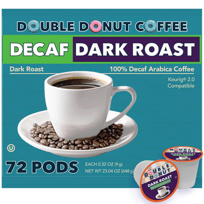 Double Donut Decaf Dark Roast Pods 72 ct BB 3/6/27