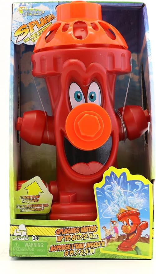 Lanard Fire Hydrant Garden Hose Sprinkler Splash Sprays **Color chosen at random** **Very Damaged Packing**