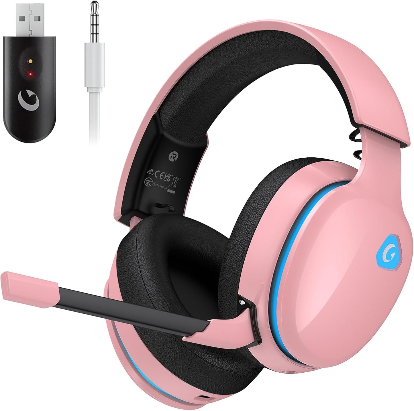 2.4GHz Wireless Gaming Headset for PS5, PS4 (Blush Pink)