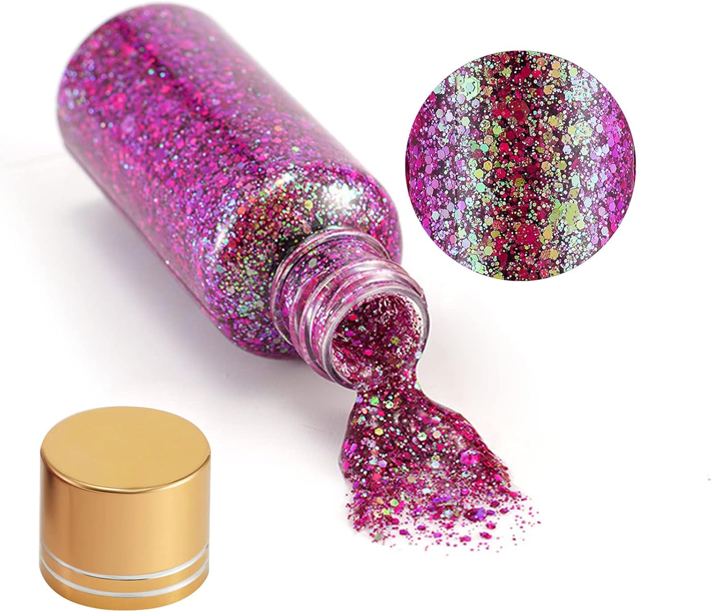 Laser Pink Holographic Body Glitter Gel