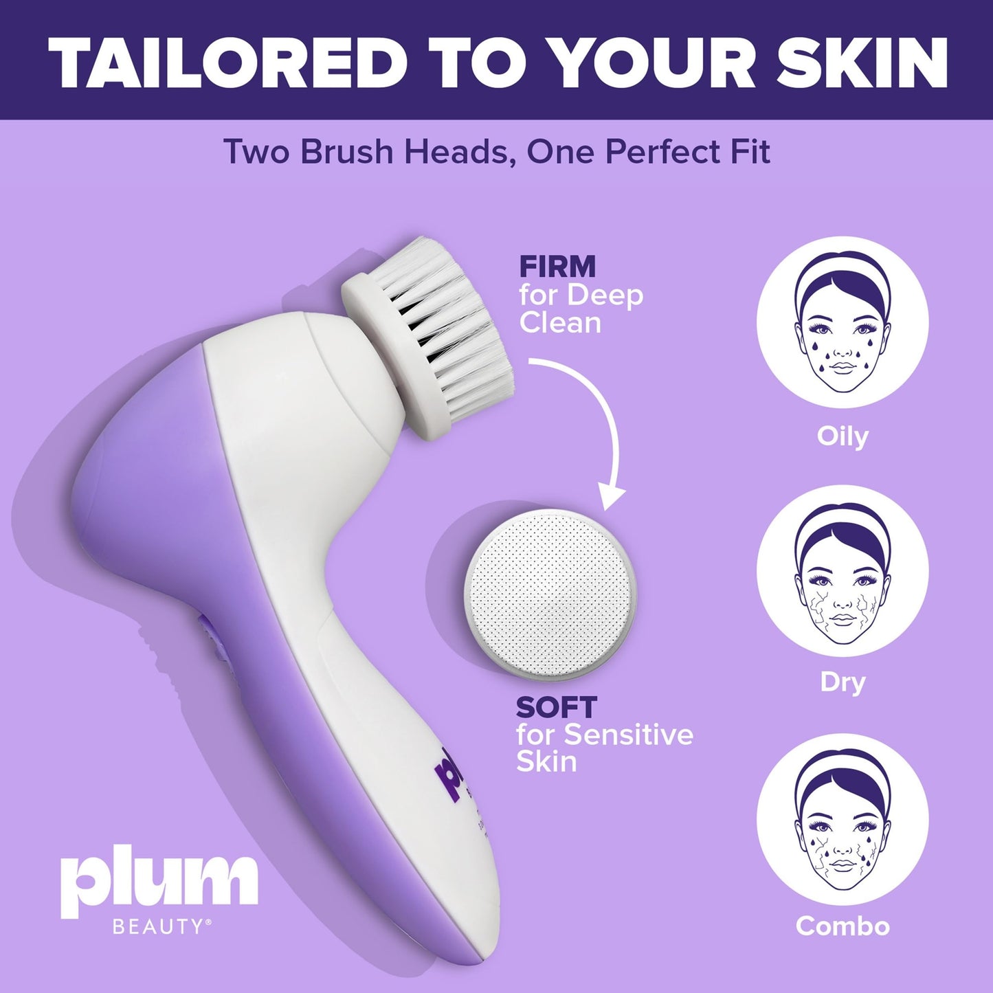 Plum Beauty Electric Facial Cleansing Brush Rechargeable