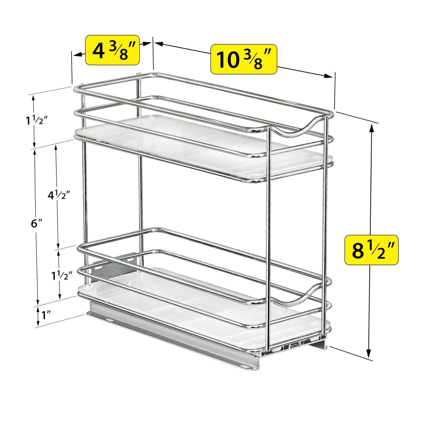 Slide Out Spice Rack Pull Out Cabinet Organizer 4-1/4 in.