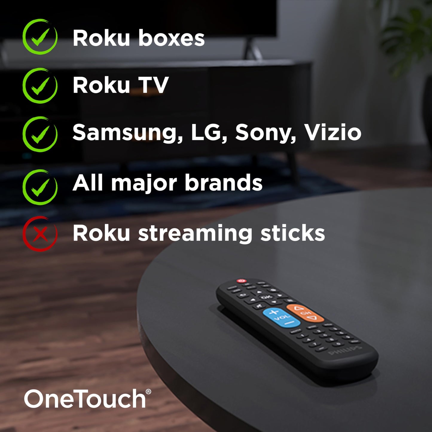Philips BigEZ OneTouch Big Button Universal TV Remote, Easy to Use