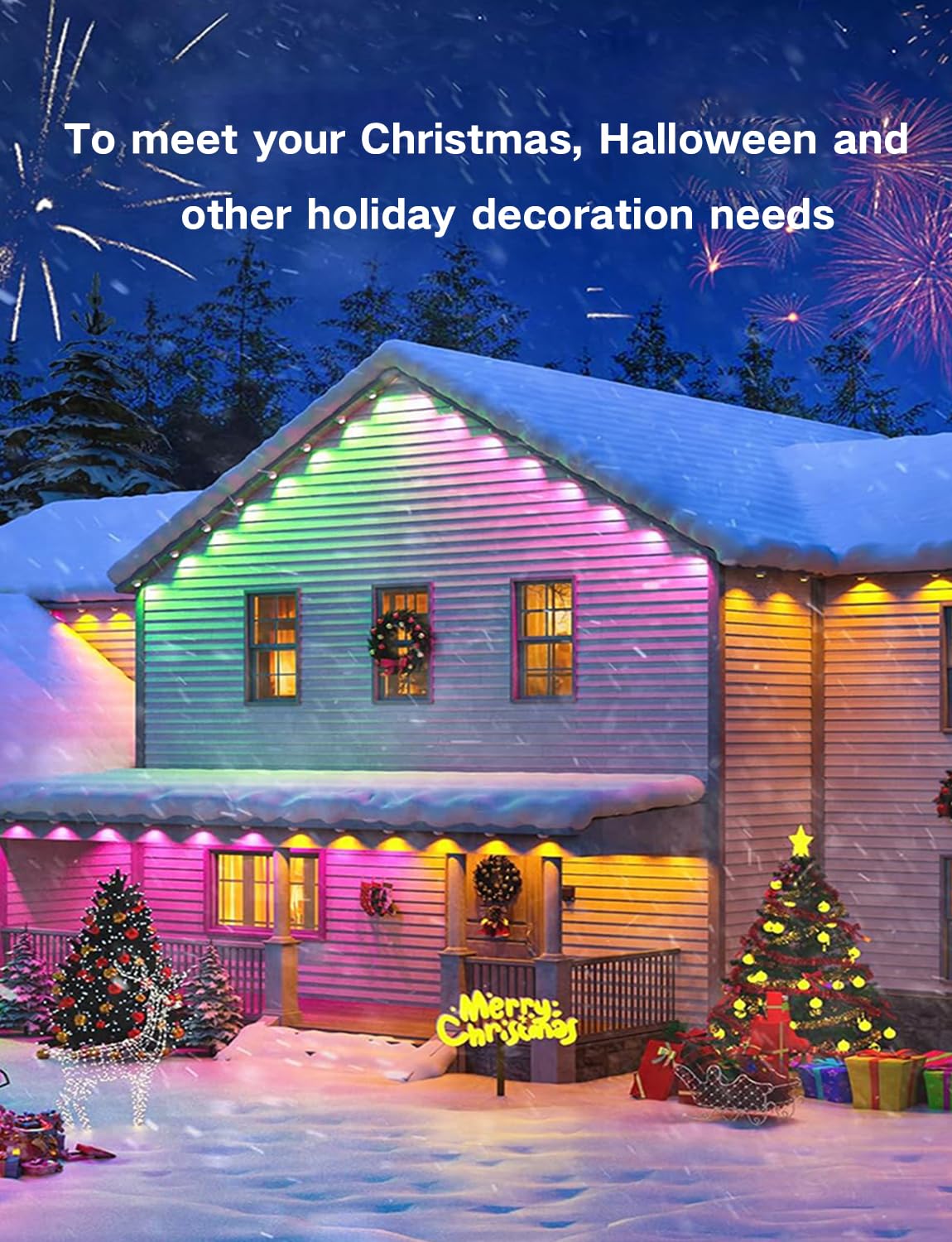 Permanent Outdoor Lights, 50ft with 36 LED Lights, IP67 Water-Proof, Compatible with Alexa, Assistant