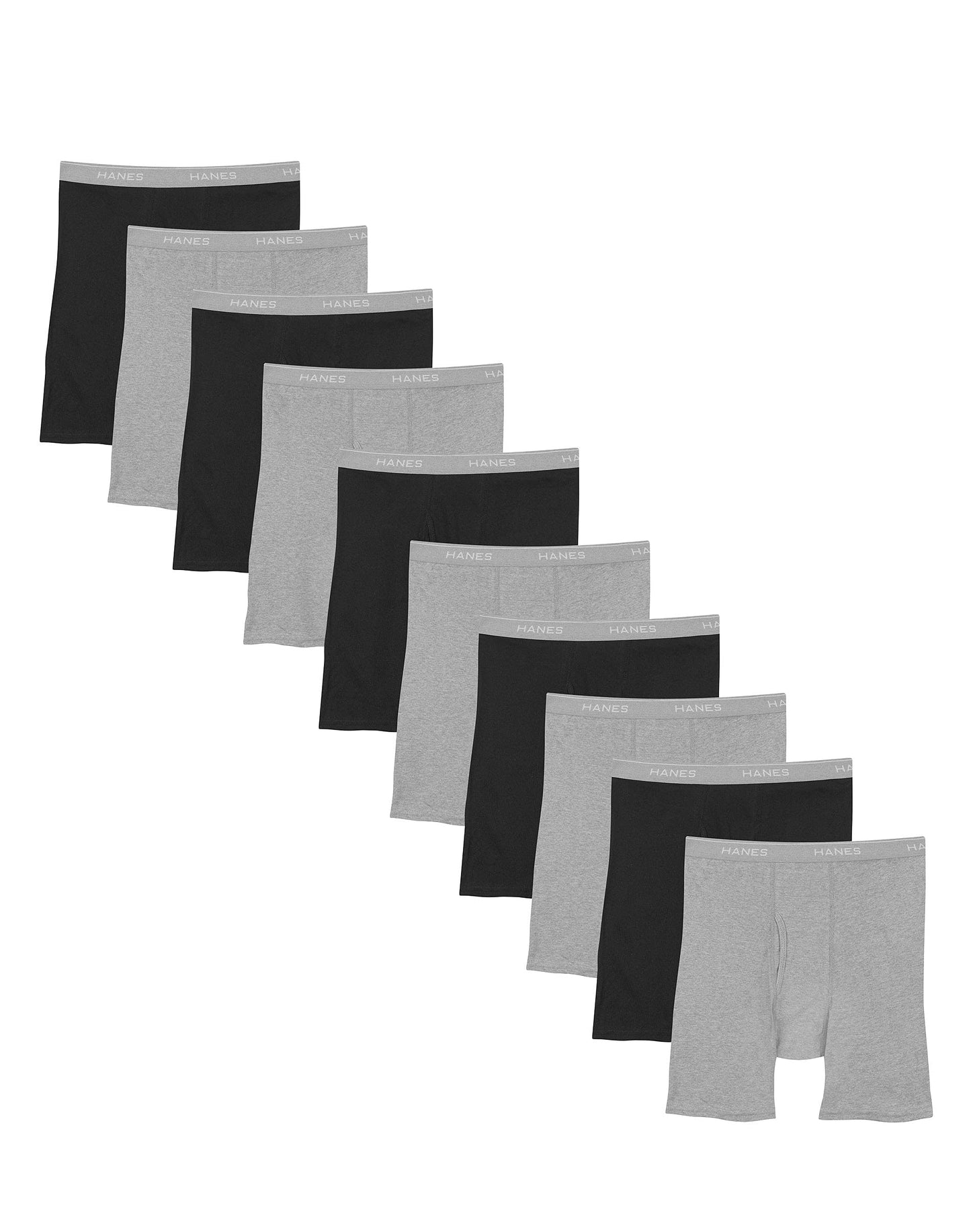 XL Hanes Mens Tagless Boxer Briefs 10-Pack