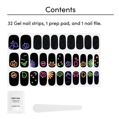 Dashing Diva Gloss Nail Strips - Deja Boo | UV Free, Chip Resistant, Long Lasting Gel Stickers | Contains 32 Wraps, 1 Prep Pad, 1 File