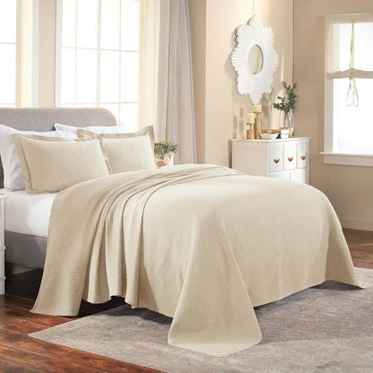 Superior Fleur De Lis Bedspread Set, Queen, Ivory