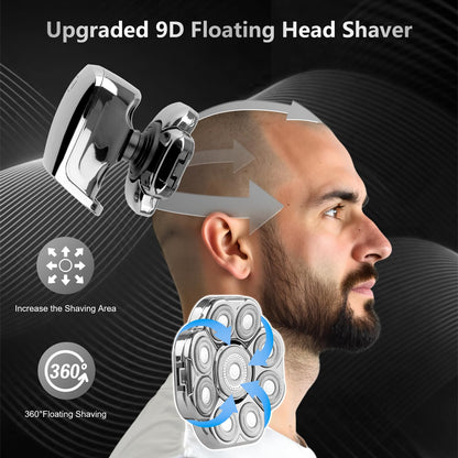 9D Head Shaver for Bald Men, 5-in-1 Electric Razor
